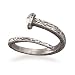 Crucifix Nail Oxidized Sterling Silver Adjustable Ring - Large
