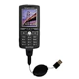 Einziehbares USB Kabel f�r Sony Ericsson K750 K750i mit Hot Sync und aufladen Einsatzm�glichkeiten  von Gomadic mit TipExchange Technology