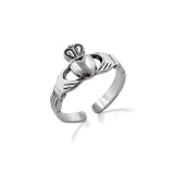 Sterling Silver Celtic Claddagh Toe Ring for Love, Loyalty, and Friendship