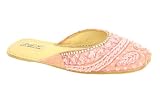 Unze Pumps (indian Khussa) - Cs9772-Tea Pink-4.0