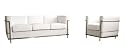 Baxton Studio Le Corbusier-Style Petite Sofa/Chair Set, White