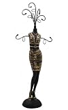 Animal Print Jewelry Stand Doll Dress Form Sequined - Brown 14"H