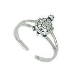 .925 Sterling Silver Filigree Turtle Toe Ring