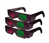 3D Glasses - Green/Magenta (3 PAIRS) - for Coraline, My Bloody Valentine, Journey to the Center of the Earth Home DVD