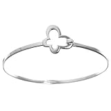 Sterling Silver Open Butterfly Bangle with Hook Closure