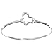 Sterling Silver Open Butterfly Bangle with Hook Closure