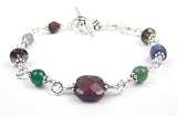 Damali Stress Relief Bracelet w/ Jade, Tiger Eye, Smokey Quartz, Sodalite in Sterling Silver