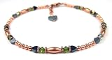 August Peridot Handmade Copper Birthstone Beaded Anklets