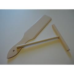 Crepes Maker Zubeh�r-Set 2 teilig, bestehend aus Teigverteiler und Wender aus Buchenholz