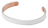 Sabona Brushed Silver Original Copper Magnetic Bracelet, Size Small