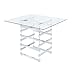 Acme Furniture Acme 72590 Nadie Counter Height Table, Clear Glass & Chrome, One Size