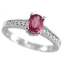 1.39ct AAA Pink Tourmaline & Diamonds Engagement Ring 14k White Gold Antique Style