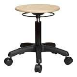 Perch Wood Pneumatic Stool 15" - 21" (Soft Floor Casters)