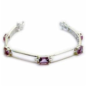 Sterling Silver Genuine Amethyst Genuine Bracelet by SilverSpeck.com