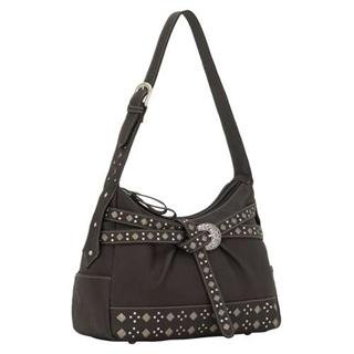 Faux Leather Hobo Handbag - Bandana