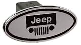 Logo Hitch Ware by TM - Jeep Grille - Oval - Black Windshield - 2" Receiver Hitch Plug