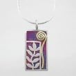 Vine Pendant in Sterling Silver, Gold Fill and Patina Finish on an 18" Snake Chain, #9142