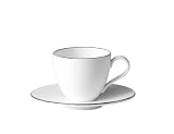 Gordon Ramsay by Royal Doulton Platinum Band Espresso Cup and Saucer, Set of 2