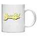 Sporting Goods : SnowGirl Coffee Mug - Skidoo Yellow Snowboarding Snowmobiling