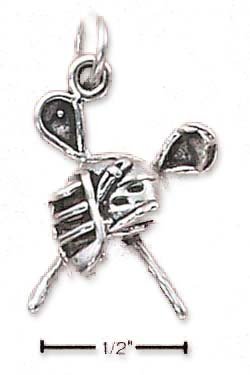 Sterling Silver Lacrosse Sticks And Mask Charm