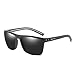 ZENOTTIC Men Square Sunglasses Polarized Lightweight TR90 UV Sun Glasses BT6204 (Black Frame/Gray Polarized Lens)