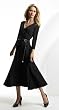 LONG FAUX-WRAP KNIT DRESS