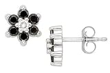 1/2 Carat Black and White Diamond 14K White Gold Earrings