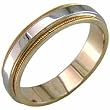 14K Two Tone Gold. Comfort Fit Stylish Men's Wedding Band