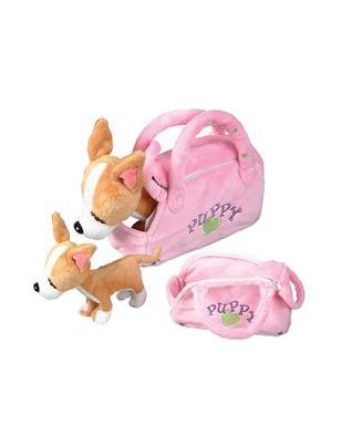 Costume Accessory Stuffed Puppy in Pink Hand Bag Purse