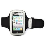 from Blue Duck Shopper iPhone 4 Armband Case Holder (Black and Grey) with Built-in Screen Protector for running, jogging, walking, exercise Model 4G