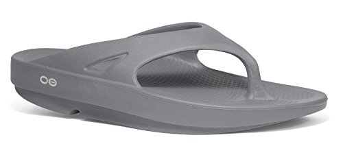 Oofos OOriginal Men/Women Thong Sandal STEEL (INCLUDES FREE FOOT ROLLER MASSAGER)