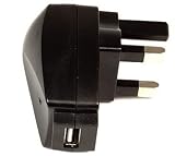 ULTIMATEADDONS UK 3 Pin USB Mains Charger Plug for Elonex eBook Reader USB Cable