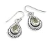 Sterling Silver Green Amethyst French Wire Earrings With Oxidized Edge