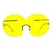 Funky Fun Sunglasses Oversized Shield Round Rimless Unique Fashion Shades Yellow