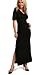 CLEARANCE SALE-V-Neck Long Black Dress - Plus Sizes Available (Fuss Free Apparel)