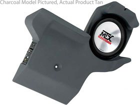 MTX Thunderform Custom Subwoofer Enclosure Amplified & Loaded w 10" Sub for Chevy Colorado Crew Cab Trucks & GMC Canyon (TAN)
