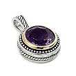 Amethyst Round 2 Tone Pendant
