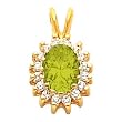 14K Yellow Gold Peridot and Diamond Pendant