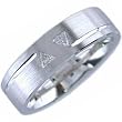 Trillion Cut Diamonds, 14K White Gold. Diamond Comfort-Fit Wedding Band