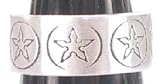 CIRCLED STARS Engraving Print Silver Tone PEWTER TOE RING