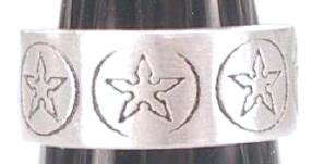CIRCLED STARS Engraving Print Silver Tone PEWTER TOE RING