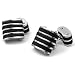 Stainless Steel Cuff Links with Black Rubber
