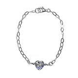 Crystal Childrens Heart Bracelet Made with SWAROVSKI ELEMENTS AB Crystal Sterling Silver Adjustable Length