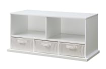 Big Sale Badger Basket Shelf Storage Cubby with Three Baskets, White