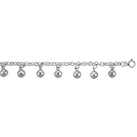 Sterling Silver Charm Anklet with Chime Balls by 