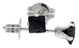 Black CZ 1/5 Carat Size Princess Cut Sterling Silver Stud Earrings