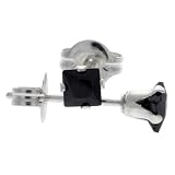 Black CZ 1 5 Carat Size Princess Cut Sterling Silver Stud Earrings