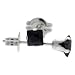 Sterling Silver Black 1/5 Carat Size (each) Princess Cut CZ Stud Earrings