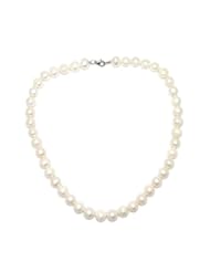 Pearlz Ocean Sterling Silver White Freshwater Pearl 9-10 mm Necklace