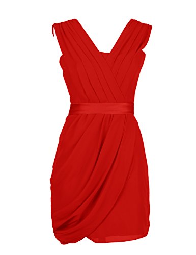 Dressystar　ショット　ⅴネック　プリーツ　シフォン　パーティードレス ウェディングドレス　結婚式ドレス　二次会ドレス　パーティーワンピース　お呼ばれドレス